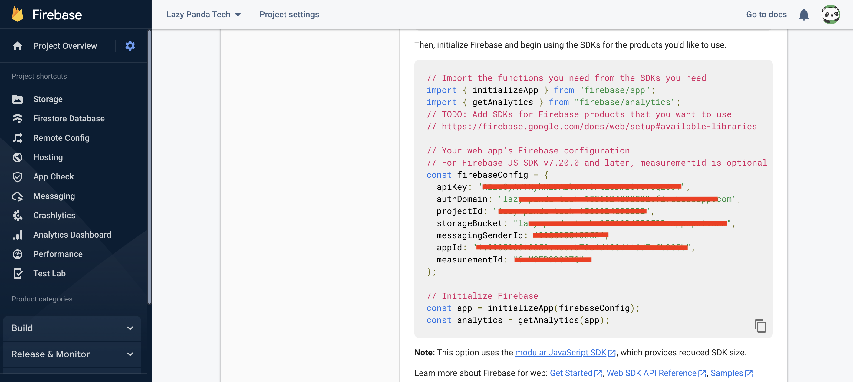 firebase config nodejs